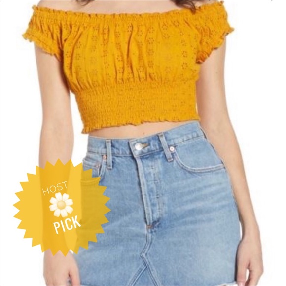 Ten Sixty Sherman Tops - SOLD 🔥 Off the shoulder Eyelet Cotton Crop Top